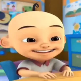 👶 Upin Cartoon, Figur, lächelnd, Kind telegram sticker