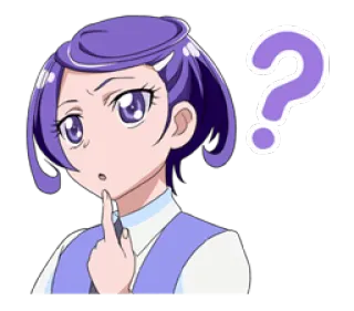 ❓ pergunta, anime, roxo, pensando, confuso telegram sticker