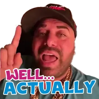 ☝️ WELL...ACTUALLY Мем, Вообще-то, Мужчина, Указывает, Смешной whatsapp sticker