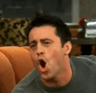 😀 Joey Tribbiani Friends Joey, Przyjaciele, Matt LeBlanc, szok, zaskoczenie, reakcja telegram sticker