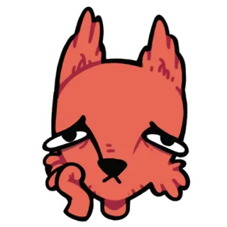 😞 fox, animal, sticker, cartoon, bored, tired, sad telegram sticker