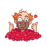 👍 Kreskówka, Serca, Miłość, Kciuk w górę, Postać, Osoba whatsapp sticker