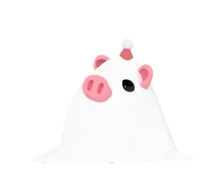 ⛄ หมู, น่ารัก, สัตว์, การ์ตูน, สติกเกอร์, สีชมพู, ขาว telegram sticker