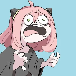 😨 Anya Forger Spy x Family Anime, Spy x Family, Anya Forger, Dessin animé, Fan art, Drôle, Mème telegram sticker