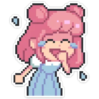 😂 pixel art, piangere, emotivo, tristezza, kawaii telegram sticker