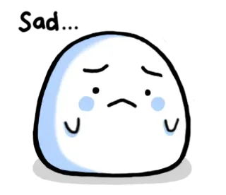 ⛄ 슬픈, 우는, 귀여운, 감정적인, 만화, 블롭 whatsapp sticker