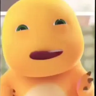 🧬 dinosaure, dessin animé, orange, drôle, mignon whatsapp sticker