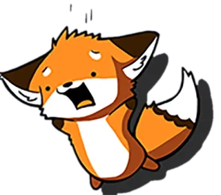 🚁 лиса, мультик, животное, оранжевый, милый, стикер whatsapp sticker