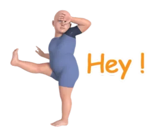 🙋 Hey! greeting, child, dance, yoga, flexibility, leg whatsapp sticker