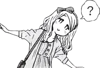 ❓ animé, dessin animé, question, fille, manga telegram sticker