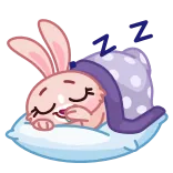 😴 кролик, сон, спящий, мультфильм, животное, милый, мечта whatsapp sticker