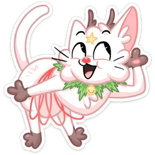 👂 Katze, Aufkleber, süß, Cartoon, Tier telegram sticker