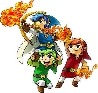 🌅 Link The Legend of Zelda Link, The Legend of Zelda, videojuego, dibujos animados, héroe, fuego, arquero telegram sticker