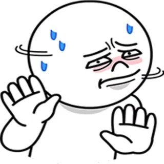 😥 cartone animato, sticker, espressione, nervoso telegram sticker