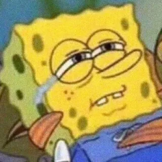 🧽 Spongebob Spongebob, khóc, buồn, Meme, Hoạt hình telegram sticker