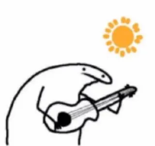 ❕ monigote, guitarra, música, sol, dibujos animados whatsapp sticker