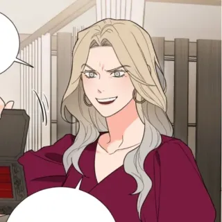 🖇 mujer, anime, personaje, joyería, villano, planeando whatsapp sticker