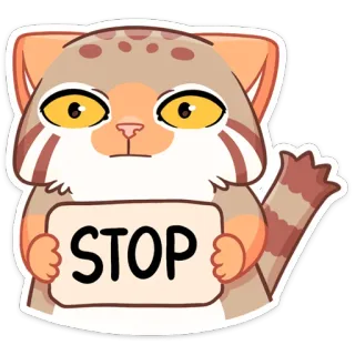 ⛔️ STOP gato, alto, señal, advertencia, animal telegram sticker