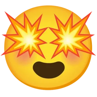 🤩 อิโมจิ, ตื่นเต้น, สีหน้า, ประหลาดใจ, ใบหน้า whatsapp sticker
