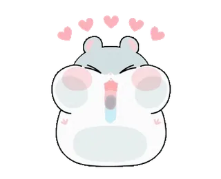 😭 แฮมสเตอร์, น่ารัก, หัวใจ, น่าเอ็นดู, คาวาอิ telegram sticker