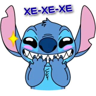 😁 Stitch XE-XE-XE 스티치, 디즈니, 만화, 외계인, 귀여운, 릴로 & 스티치 telegram sticker