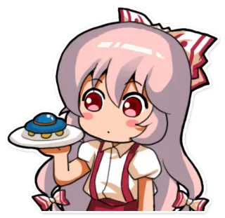 🚀 Аниме, Девушка, Еда, Иллюстрация, Милый telegram sticker