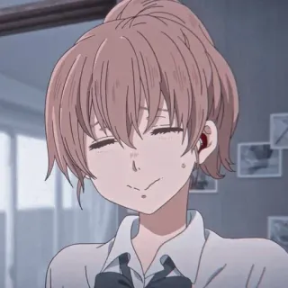 🥰 Shouko Nishimiya A Silent Voice Anime, A Silent Voice, Shouko Nishimiya, niesłysząca, postać, uśmiech telegram sticker