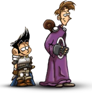 🙂 만화, 캐릭터, 판타지, 마법사, 전사 telegram sticker
