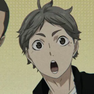 ⚫ Sugawara Koshi Haikyuu!! anime, haikyuu, sugawara, shocked, excited, manga telegram sticker