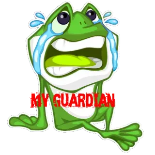 😭 MY GUARDIAN katak, menangis, sedih, kartun telegram sticker