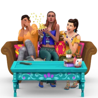 🍿 couch, movie, friends, popcorn, tv telegram sticker