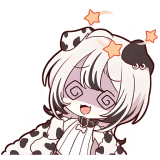 😵‍💫 Anime, Benommen, Cartoon, Dalmatiner, Sterne, Lustig telegram sticker