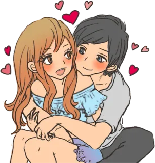 😍 casal, amor, romance, desenho animado, fofo, relacionamento, corações telegram sticker