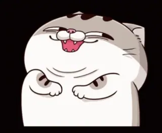 😂 cat, cartoon, smirking, animal telegram sticker