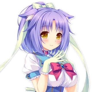 🙂 anime, girl, cat, kawaii, cute, neko whatsapp sticker