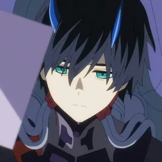 🦋 Hiro Darling in the Franxx Anime, Postać, Hiro, Darling in the Franxx, niebieskie włosy telegram sticker