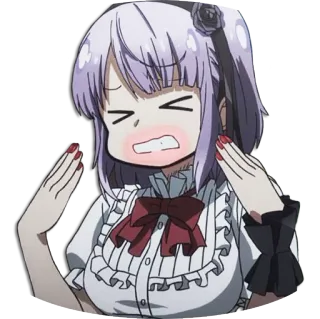 😖 Anime, Mädchen, Cartoon, Charakter, Ausdruck telegram sticker
