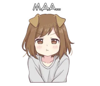 Собачка-тян @nyasticks telegram stickers