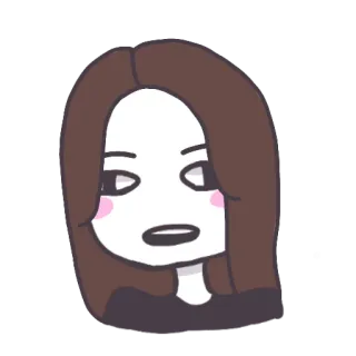 😧 woman, girl, face, person, cartoon, sticker, brown hair telegram sticker