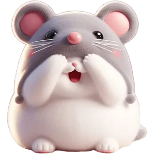 🫣 เมาส์, การ์ตูน, สัตว์, น่ารัก, คาวาอิ whatsapp sticker