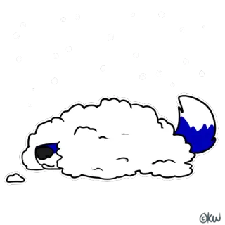 ❄️ dog, snow, sleepy, lazy, animal, cartoon telegram sticker