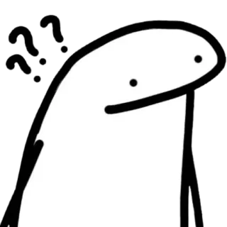 🤨 Frage, verwirrt, florkofcows, Meme, weiß, Cartoon telegram sticker