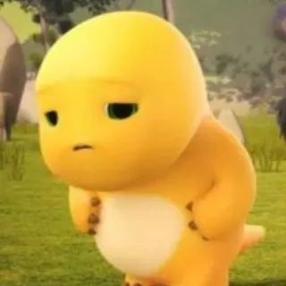🌟 dinossauro, triste, amarelo, desenho animado, fofo telegram sticker