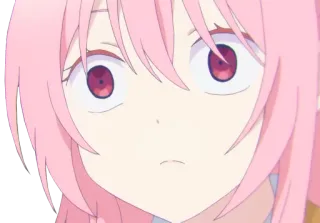 😳 anime, cewek, terkejut, rambut pink, terkejut, ekspresi telegram sticker