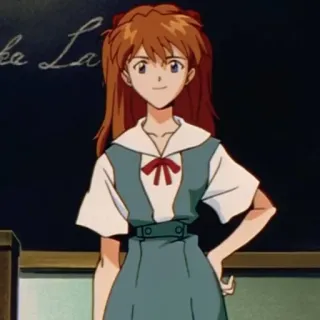 ❤️ Asuka Langley Sohryu Neon Genesis Evangelion anime, cartoon, character, girl, school uniform telegram sticker