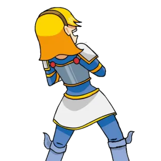 😂 cartoon, character, blonde, armor, angry telegram sticker