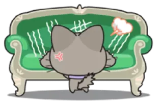 🐱 gato, zangado, sofá, animal de estimação, desenho animado, animal doméstico, frustração, irritado whatsapp sticker