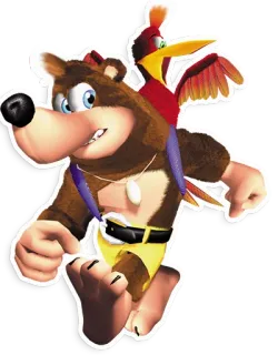 🏃‍♂️ Banjo Banjo-Kazooie, Videospiel, Charakter, Bär, Vogel telegram sticker