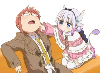 🤗 Kanna Miss Kobayashi's Dragon Maid 애니메이션, 칸나, 귀여운, 드래곤, 코바야시네 메이드래곤, 만화, 카와이 telegram sticker