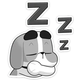 😴 ZZZZ sleeping, dog, sleepy, zzz, cartoon, animal telegram sticker